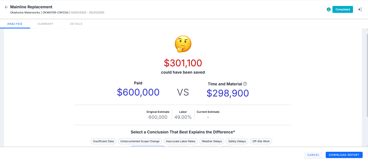 Lump Sum Analyze